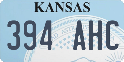 KS license plate 394AHC