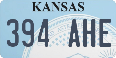 KS license plate 394AHE