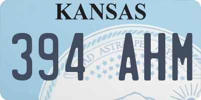 KS license plate 394AHM