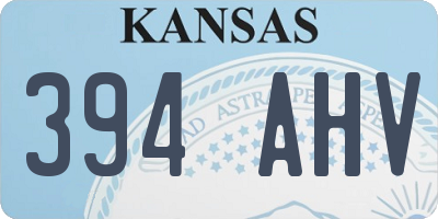 KS license plate 394AHV