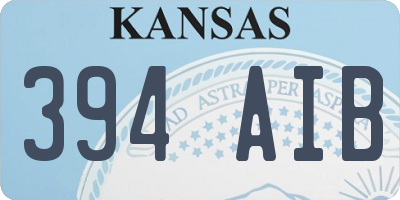 KS license plate 394AIB