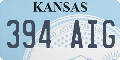 KS license plate 394AIG