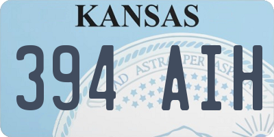 KS license plate 394AIH