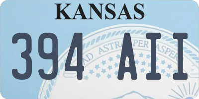 KS license plate 394AII