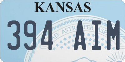 KS license plate 394AIM