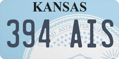 KS license plate 394AIS
