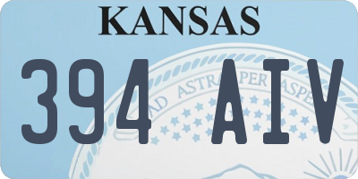 KS license plate 394AIV