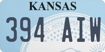 KS license plate 394AIW