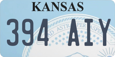 KS license plate 394AIY