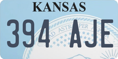 KS license plate 394AJE