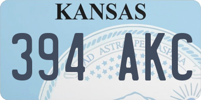 KS license plate 394AKC