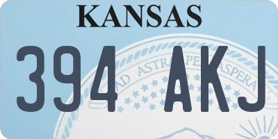 KS license plate 394AKJ