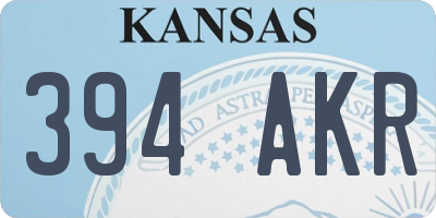 KS license plate 394AKR
