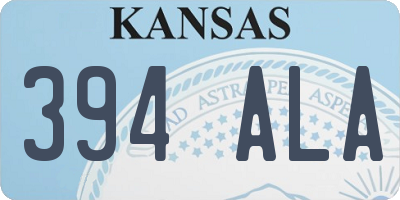 KS license plate 394ALA
