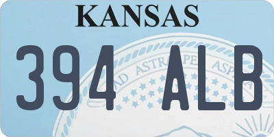 KS license plate 394ALB