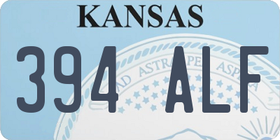 KS license plate 394ALF