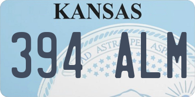 KS license plate 394ALM