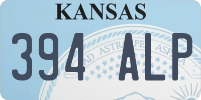 KS license plate 394ALP