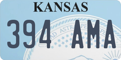 KS license plate 394AMA