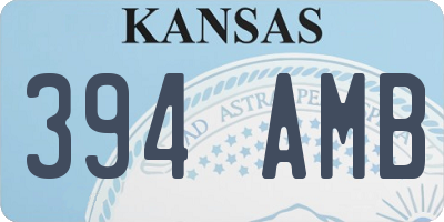 KS license plate 394AMB