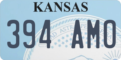 KS license plate 394AMO