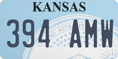 KS license plate 394AMW