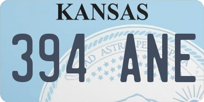 KS license plate 394ANE