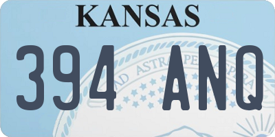 KS license plate 394ANQ