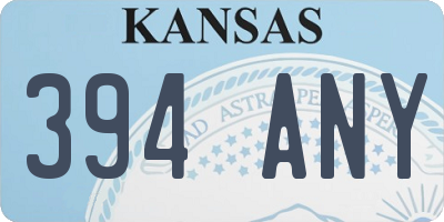 KS license plate 394ANY