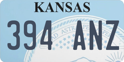 KS license plate 394ANZ