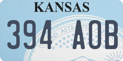 KS license plate 394AOB
