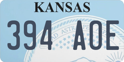 KS license plate 394AOE