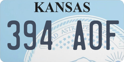 KS license plate 394AOF