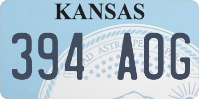 KS license plate 394AOG