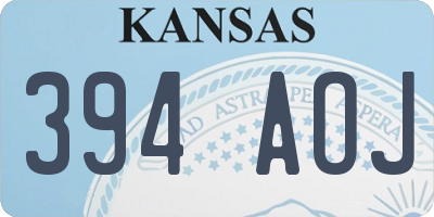KS license plate 394AOJ