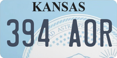 KS license plate 394AOR