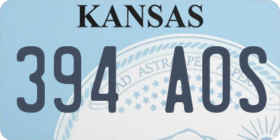 KS license plate 394AOS