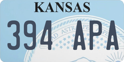 KS license plate 394APA