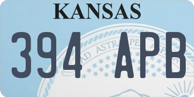 KS license plate 394APB