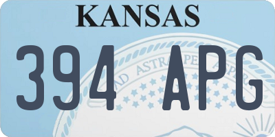 KS license plate 394APG
