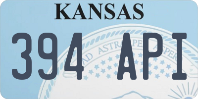 KS license plate 394API