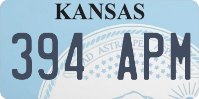 KS license plate 394APM