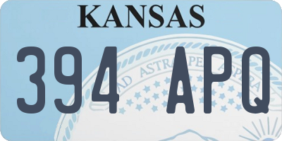 KS license plate 394APQ