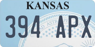 KS license plate 394APX