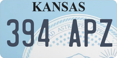 KS license plate 394APZ