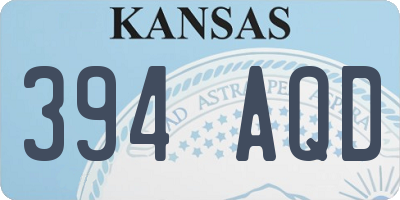 KS license plate 394AQD