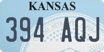 KS license plate 394AQJ