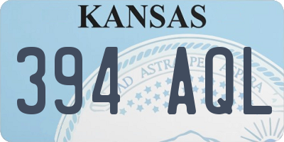KS license plate 394AQL