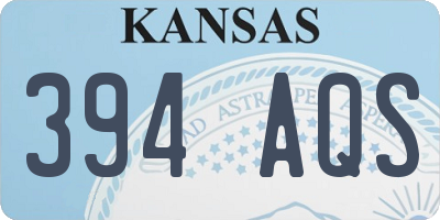 KS license plate 394AQS