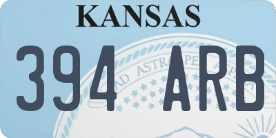 KS license plate 394ARB